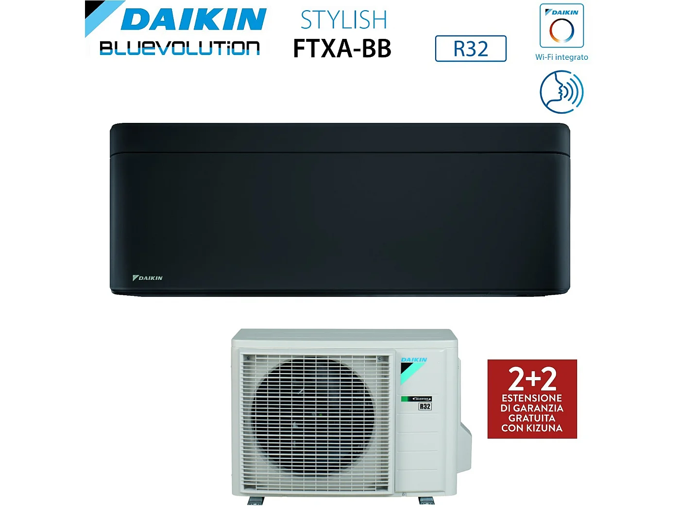 Climatizzatore Condizionatore Daikin Bluevolution Inverter Serie Stylish Total Black 15000 Btu Ftxa42bb R-32 Wi-Fi Integrato Classe A++ Colore Nero -