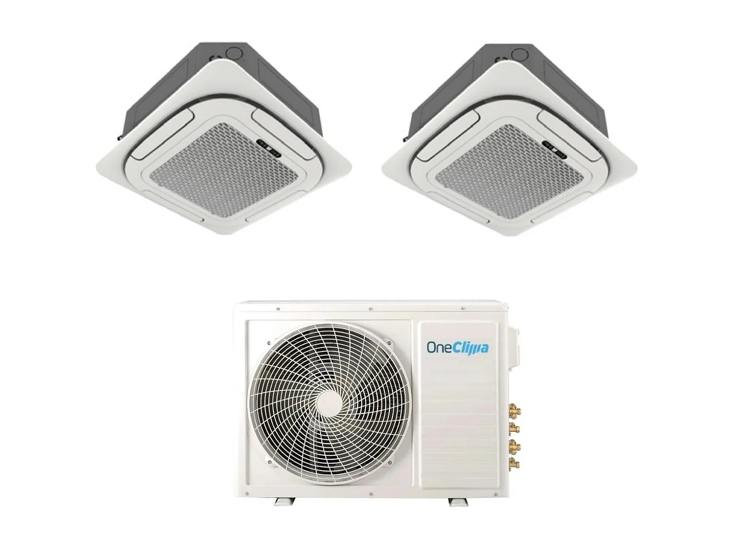 Condizionatore Oneclima Dual Split Cassetta 4 Vie 12+12 Con Mlt27x3/Y24 R-32 Wi-Fi Optional Griglia Inclusa E Telecomando Di Serie