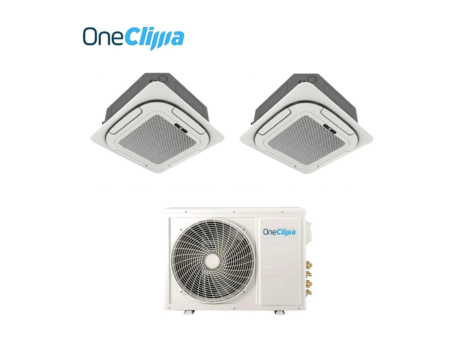 Condizionatore Oneclima Dual Split Cassetta 4 Vie 12+12 Con Mlt27x3/Y24 R-32 Wi-Fi Optional Griglia Inclusa E Telecomando Di Serie