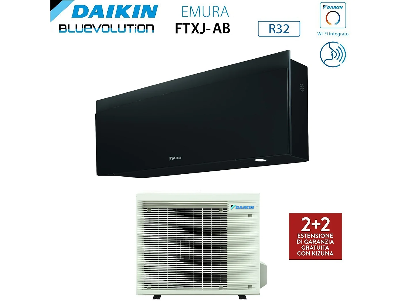 Climatizzatore Condizionatore Daikin Bluevolution Inverter Serie Emura Black Iii 15000 Btu Ftxj42ab R-32 Wi-Fi Integrato Classe A+++ Garanzia Italian