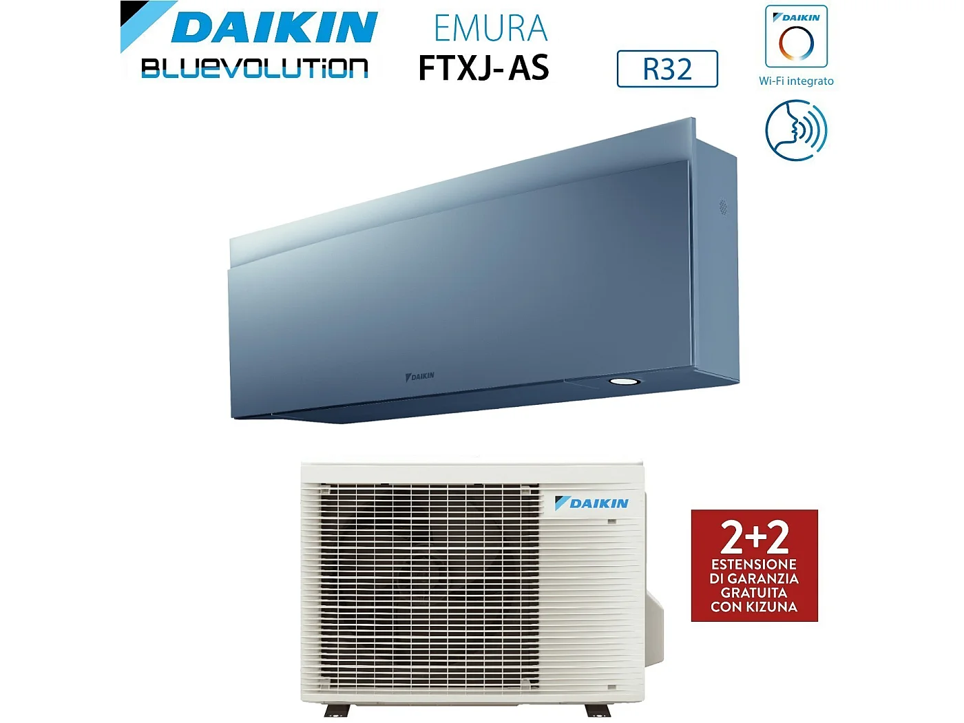 Climatizzatore Condizionatore Daikin Bluevolution Inverter Serie Emura Silver Iii 9000 Btu Ftxj25as R-32 Wi-Fi Integrato Classe A+++ Garanzia Italian