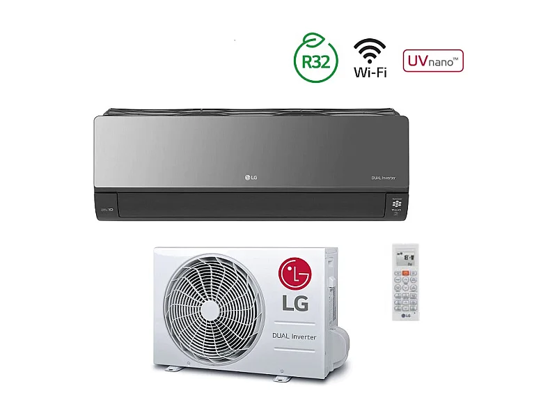 Climatizzatore Condizionatore Lg Inverter Artcool Mirror 9000 Btu R-32 Wi-Fi Integrato Ac09bk Uv Nano Voice Control Classe A++/A+- Novita'