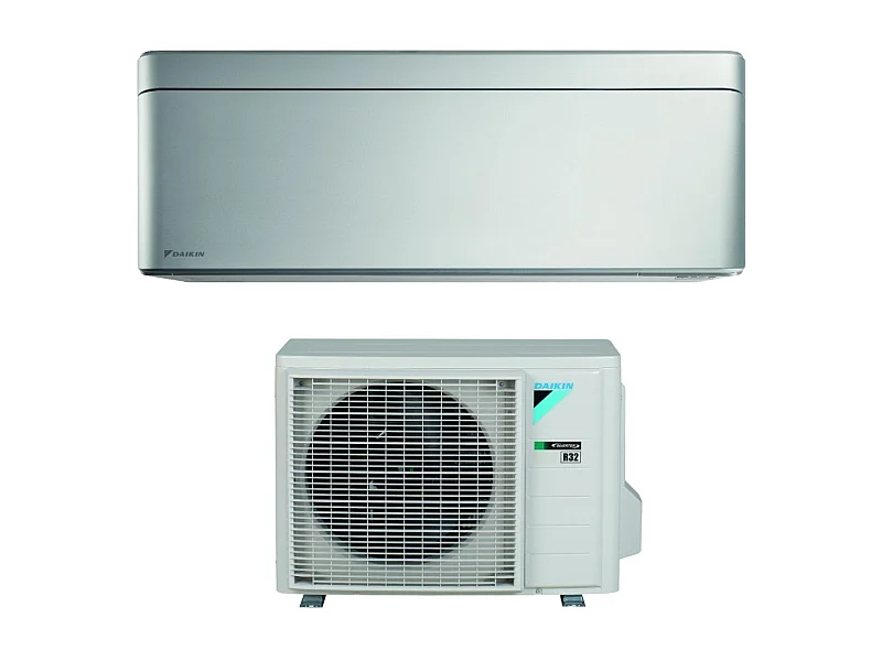 Climatizzatore Condizionatore Daikin Bluevolution Inverter Serie Stylish Total Silver 12000 Btu Ftxa35bs R-32 Wi-Fi Integrato Classe A+++ Colore Grig