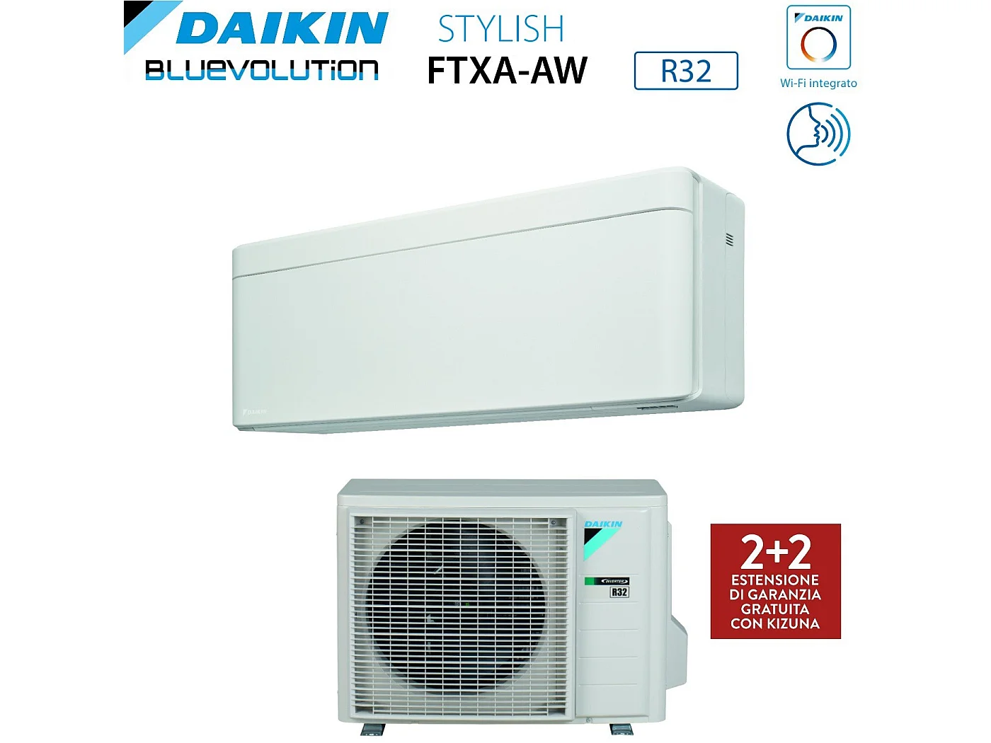 Climatizzatore Condizionatore Daikin Bluevolution Inverter Serie Stylish White 7000 Btu Ftxa20aw R-32 Wi-Fi Integrato Classe A+++ Colore Bianco - Gar