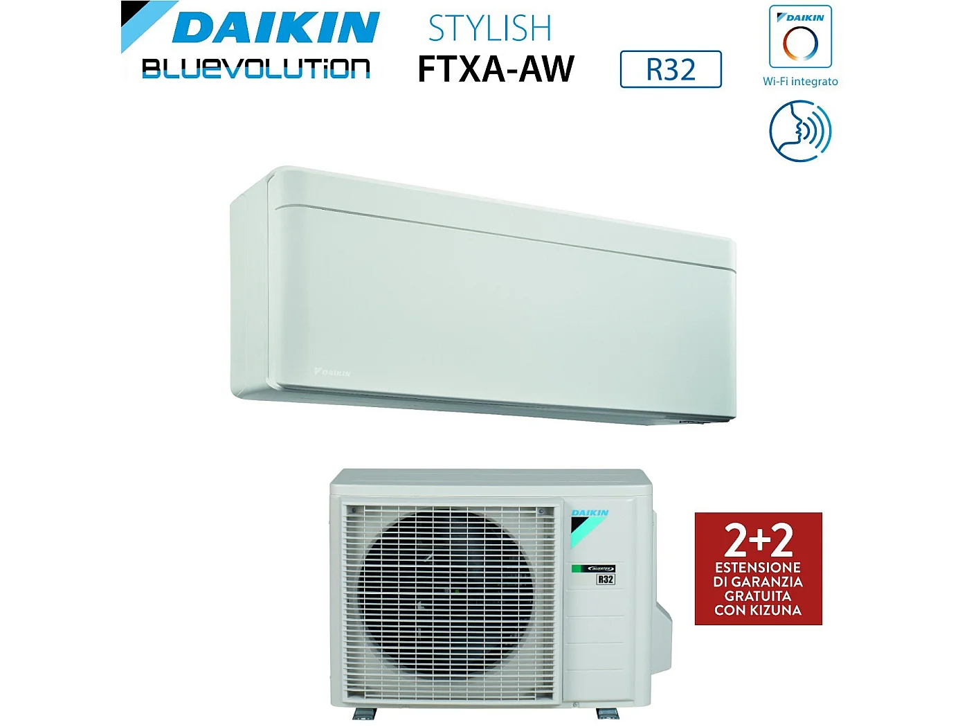Climatizzatore Condizionatore Daikin Bluevolution Inverter Serie Stylish White 7000 Btu Ftxa20aw R-32 Wi-Fi Integrato Classe A+++ Colore Bianco - Gar