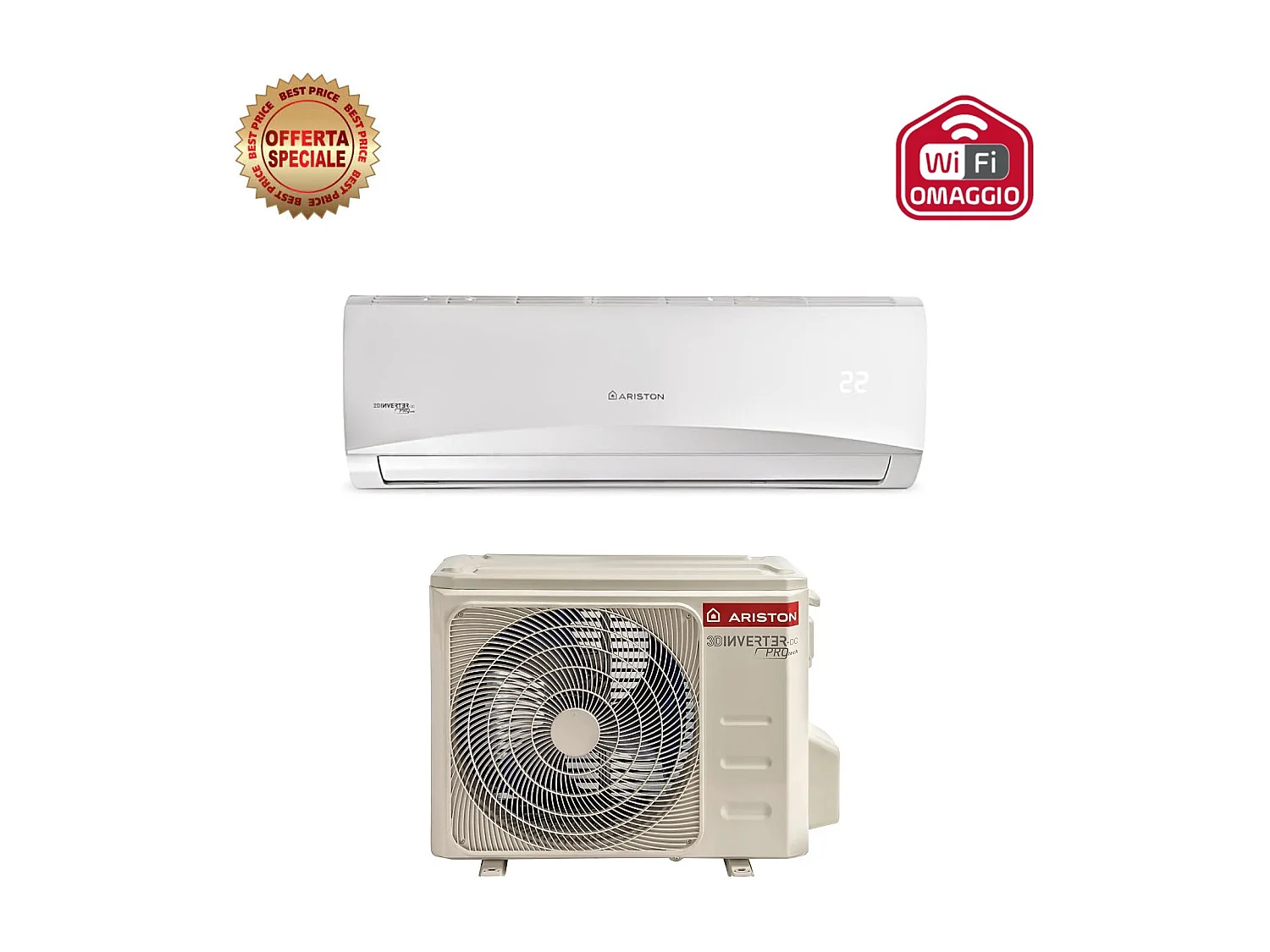 Climatizzatore Condizionatore Ariston Inverter Serie Prios 9000 Btu C 25 Mud0 R-32 Wi-Fi Omaggio Classe A++/A+