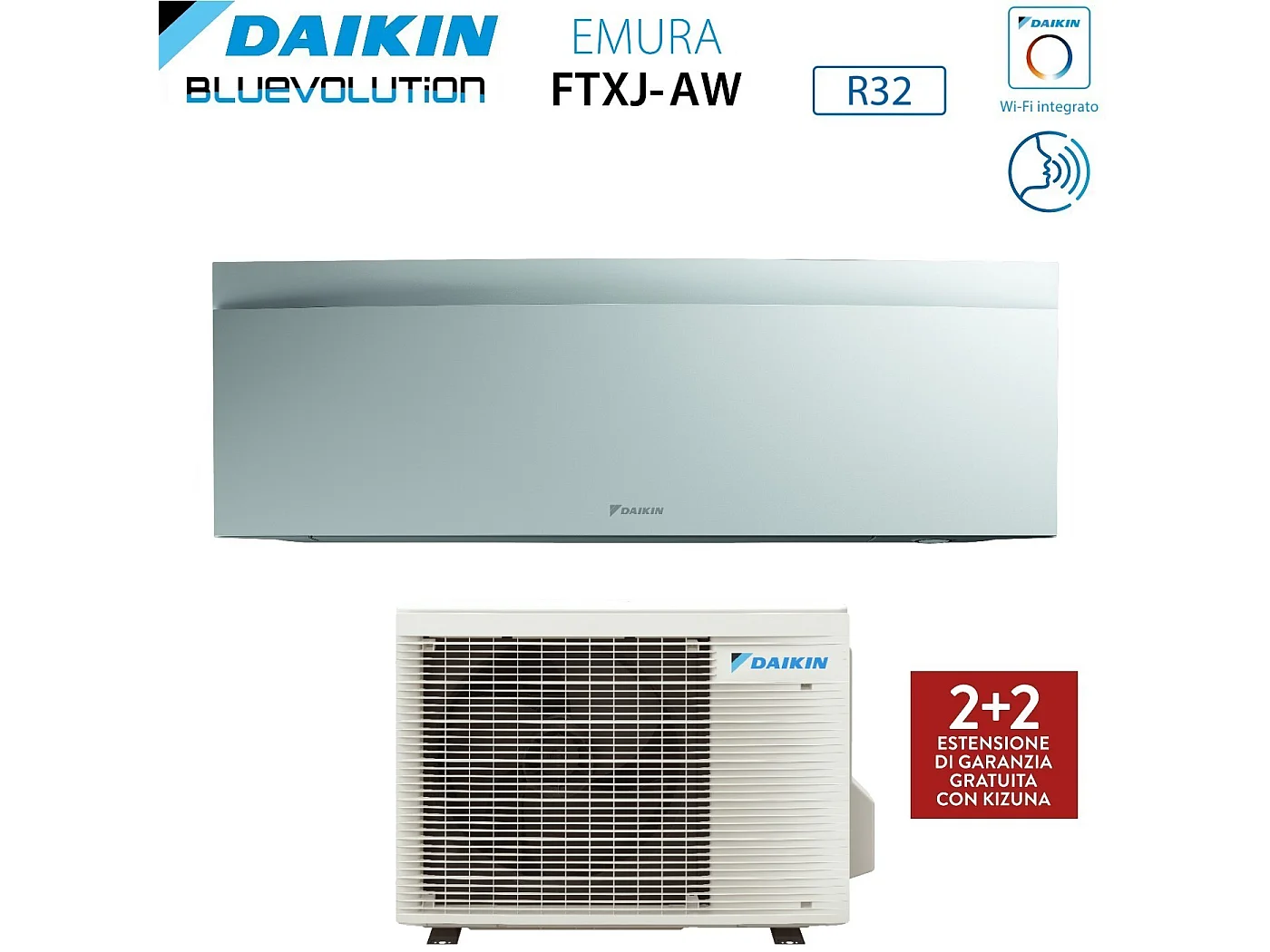 Climatizzatore Condizionatore Daikin Bluevolution Inverter Serie Emura White Iii 7000 Btu Ftxj20aw R-32 Wi-Fi Integrato Classe A+++ - Garanzia Italia