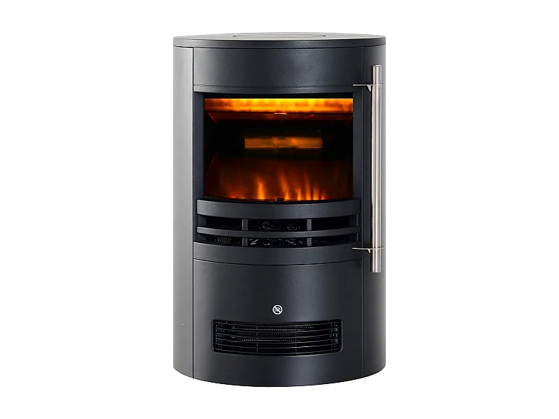Easycomfort Camino Elettrico Da Terra Potenza 900w/2000w Con Effetto Fiamma 41 X 41 X 64.5cm Nero