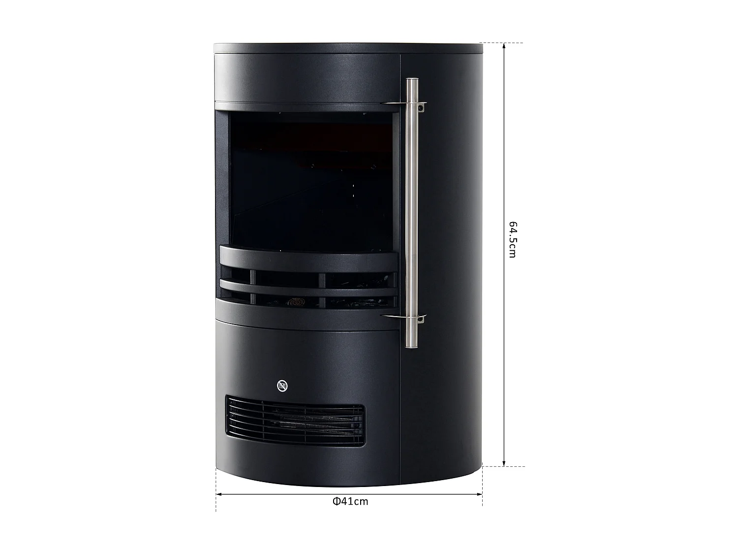 Easycomfort Camino Elettrico Da Terra Potenza 900w/2000w Con Effetto Fiamma 41 X 41 X 64.5cm Nero