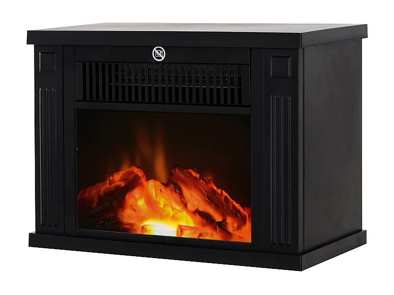 Easycomfort Camino Elettrico Da Tavolo Con Effetto Fiamma, Caminetto Con Potenza Regolabile 600/1200w, Copertura 10-15m², Nero