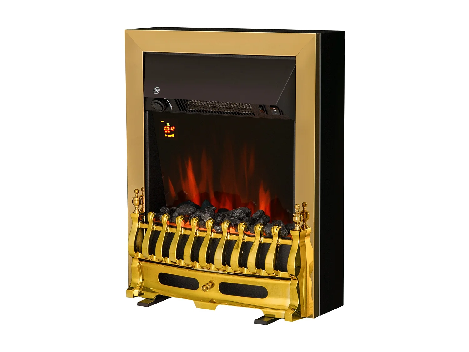 Easycomfort Camino Elettrico Da Incasso O Da Terra Potenza 1000w / 2000w In Plastica E Metallo 48.2 × 18.5 × 59.2cm Oro