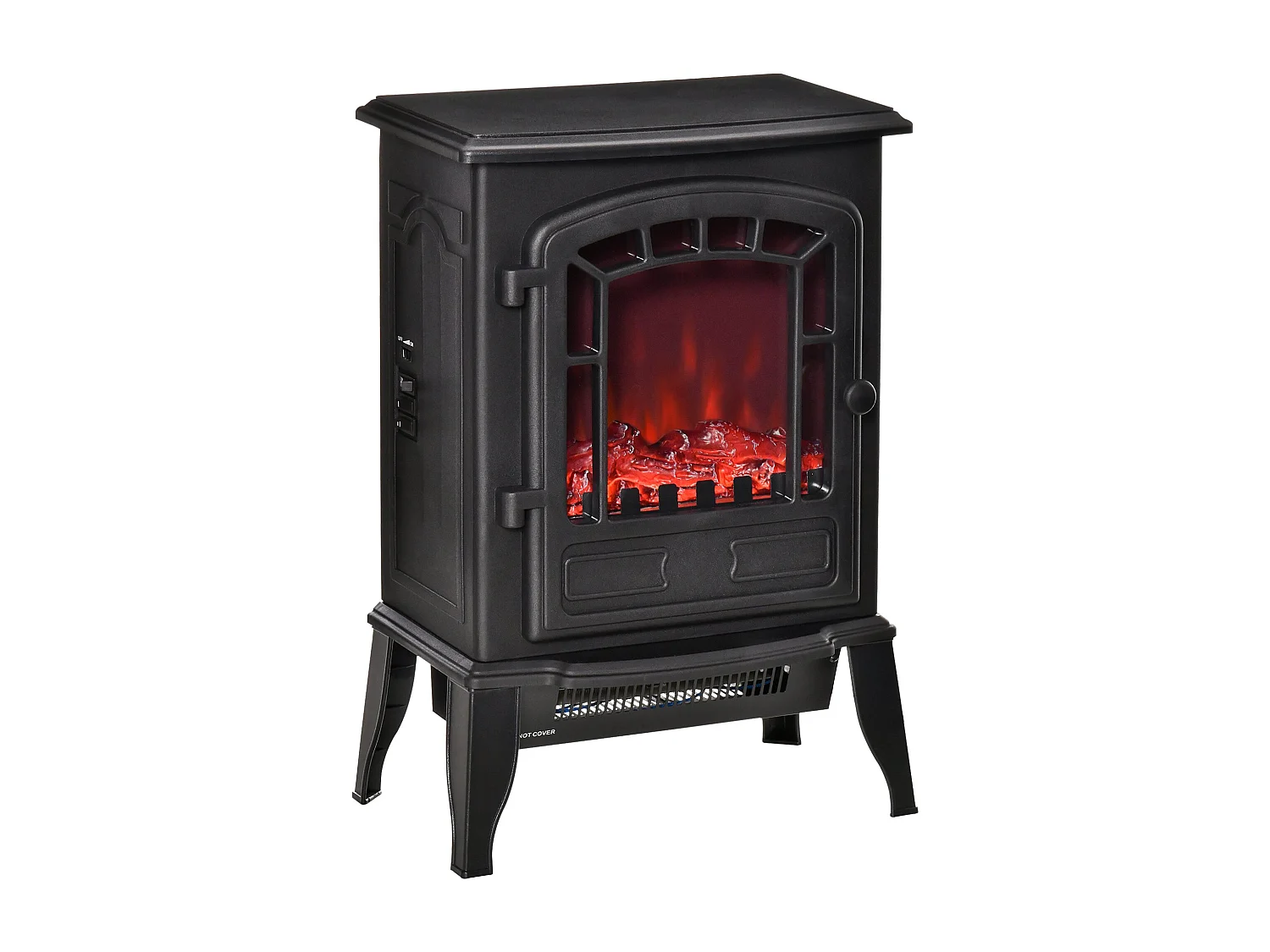 Easycomfort Camino Elettrico Con Effetto Fiamma, Temperatura Regolabile 1000w-2000w, Copertura 20-25m², 39x24x56.5cm, Nero