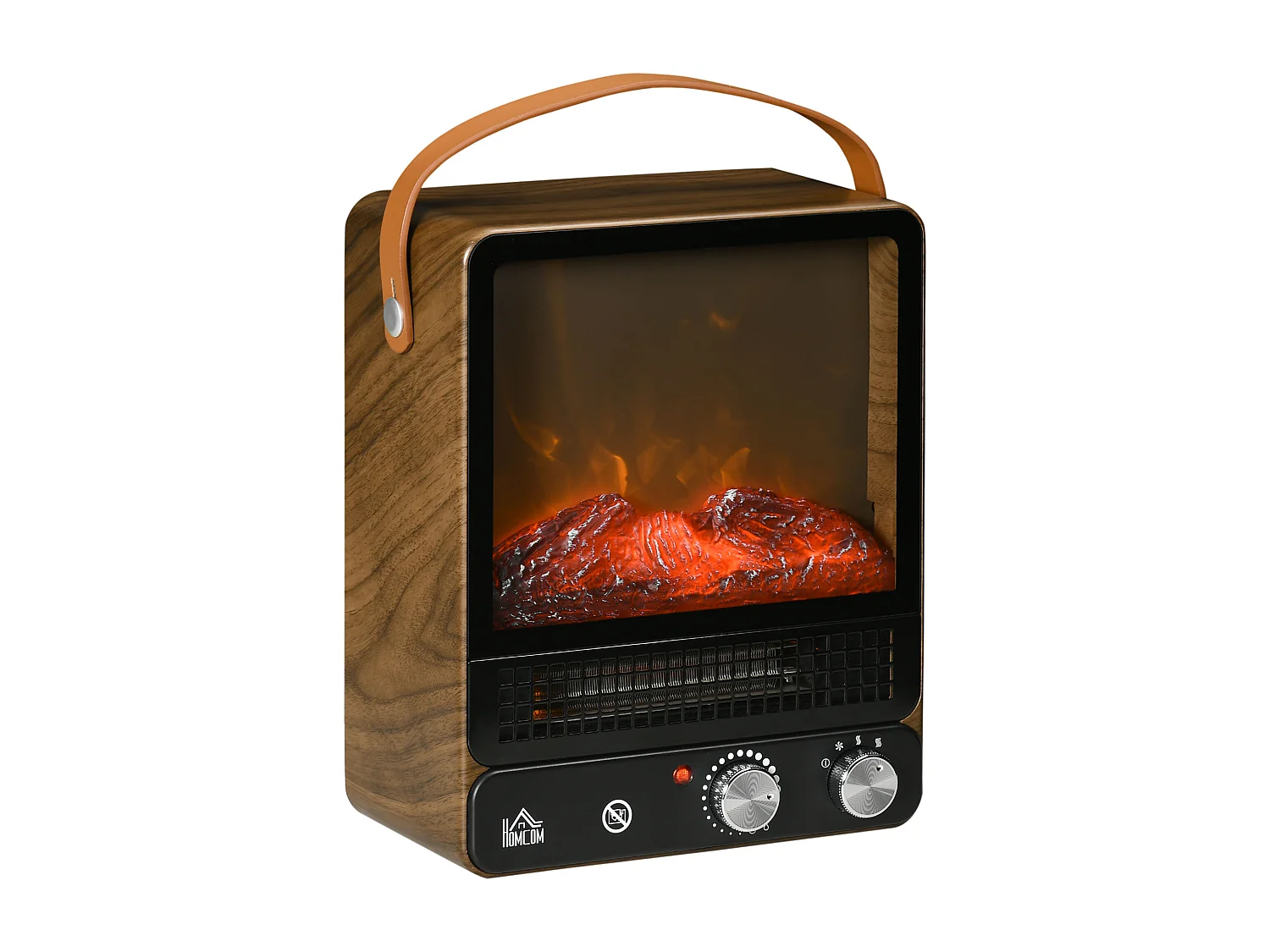 EasyComfort Camino Elettrico con Fiamma LED, 3 Modalità di Riscaldamento e Interruttore di Sicurezza, 30.3x17.5x37.4 cm