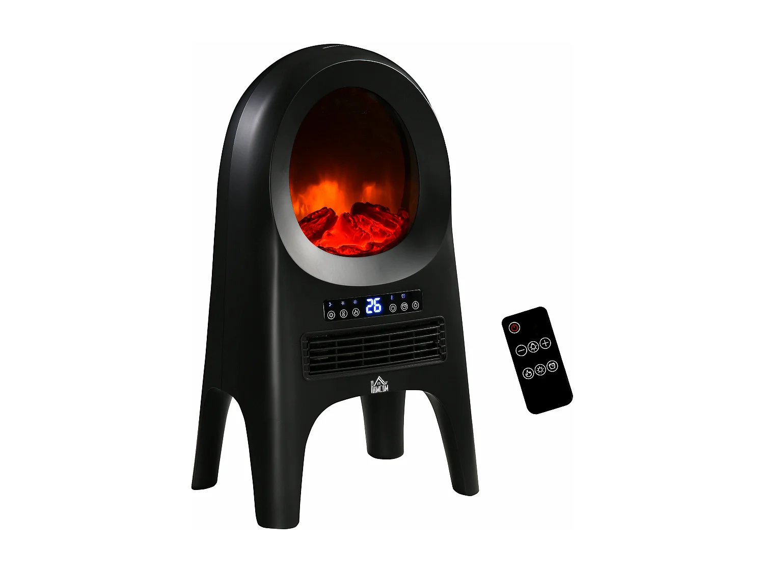 EasyComfort Termoventilatore a 3 Modalità di Riscaldamento con 3 Temperature Regolabili, 33.7x25.5x60.4 cm, Nero