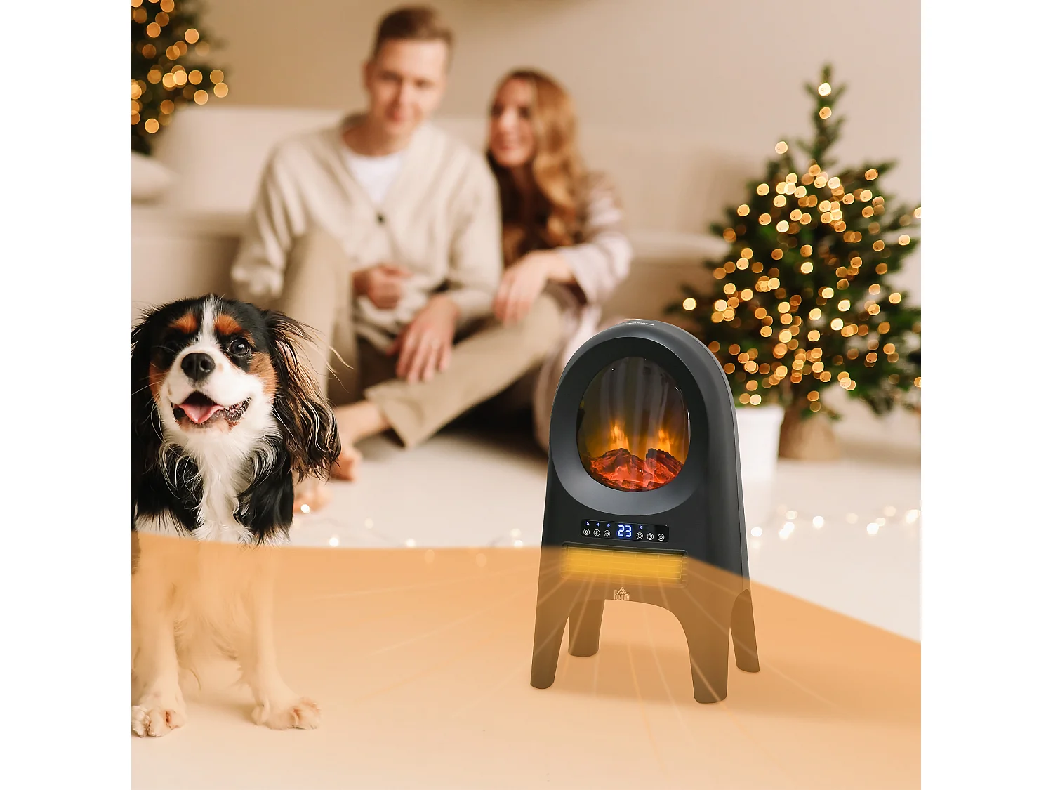 EasyComfort Termoventilatore a 3 Modalità di Riscaldamento con 3 Temperature Regolabili, 33.7x25.5x60.4 cm, Nero