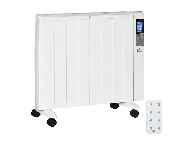 Easycomfort Stufetta Elettrica Da 1000/2000w Con Timer E Impostazioni Di Calore Per Stanze Max 15 M², 75x31x66.5 Cm, Bianco