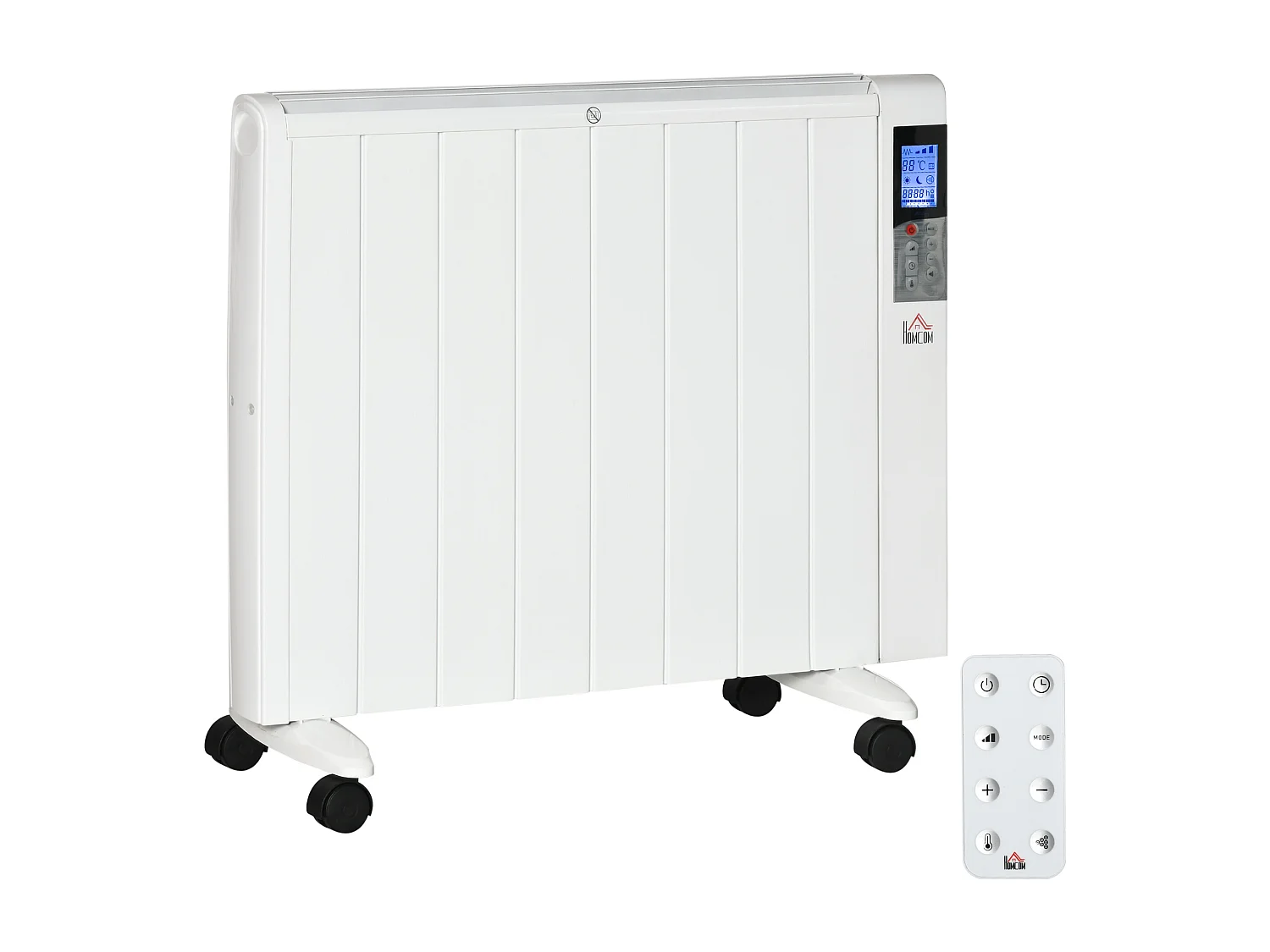 Easycomfort Stufetta Elettrica Da 1000/2000w Con Timer E Impostazioni Di Calore Per Stanze Max 15 M², 75x31x66.5 Cm, Bianco