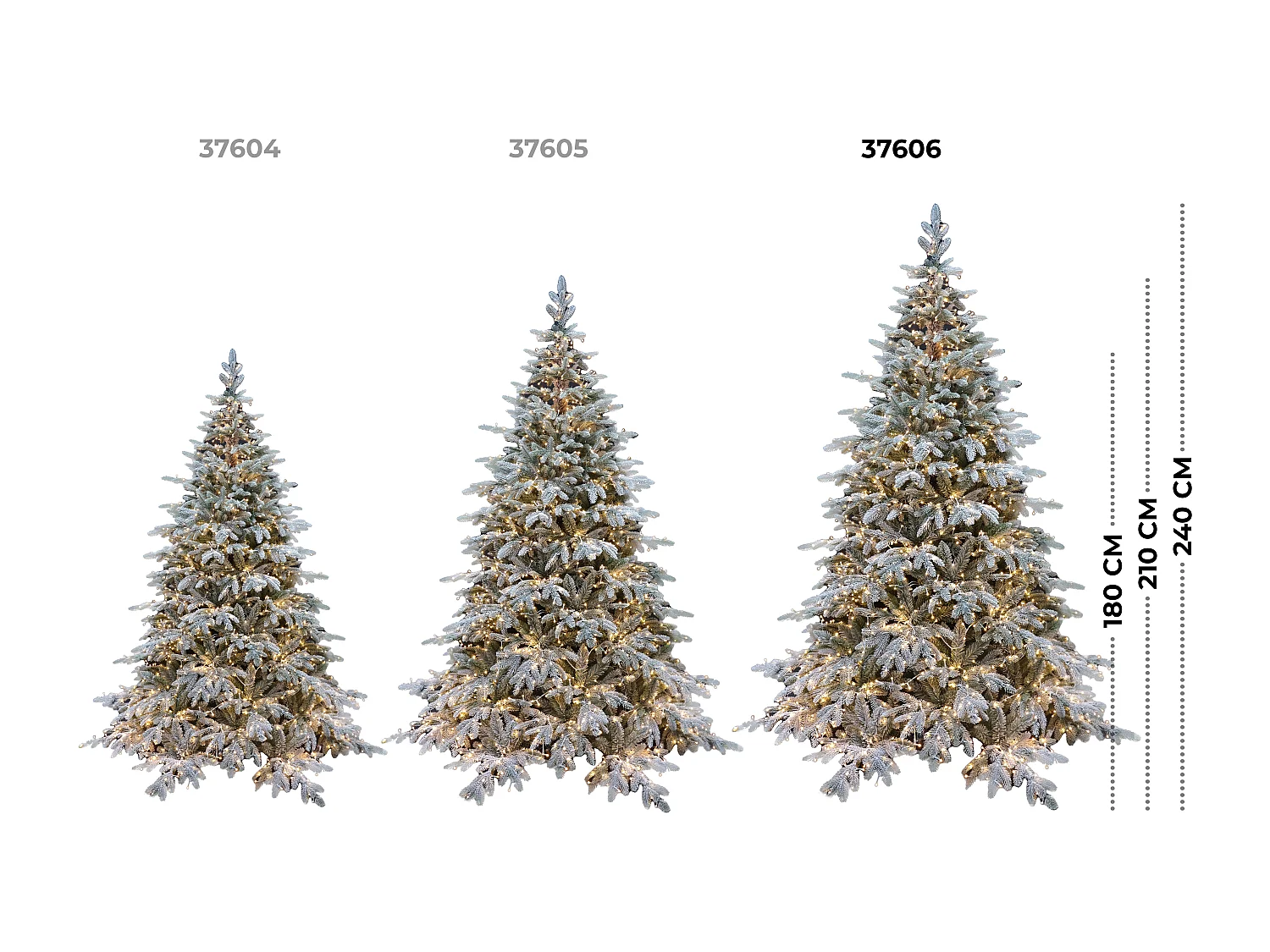 Albero di Natale Pino Verde Innevato Le Stelle St. Moritz H 240cm x L 165cm Super Folto Effetto Real-Touch con 3000 Luci Led Incorporate 3484 Rami