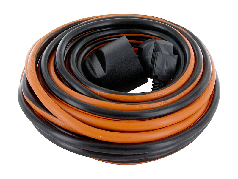Prolongateur H05VVF 3x1,5mm² 20m noir/orange - Chacon