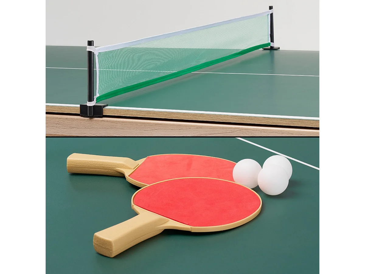 Table de salle à manger 3 en 1 avec billard et ping pong