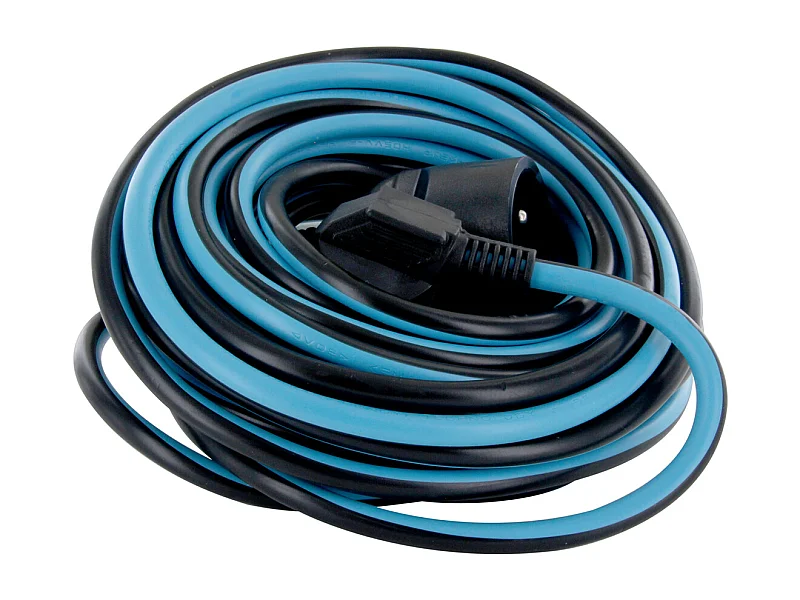 Prolongateur Schuko H05VVF 20m - noir/bleu - Chacon