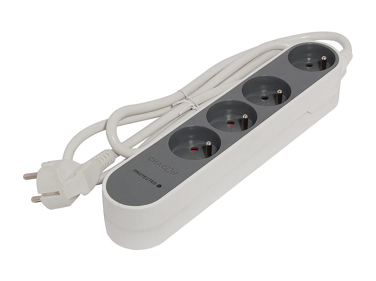 Bloc multiprise Design 4x16A 3m - gris - Chacon