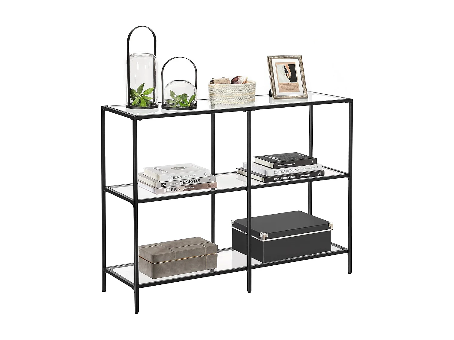 Valora TO THE CONSOLE Glaskonsole Schwarzer Stahlrahmen