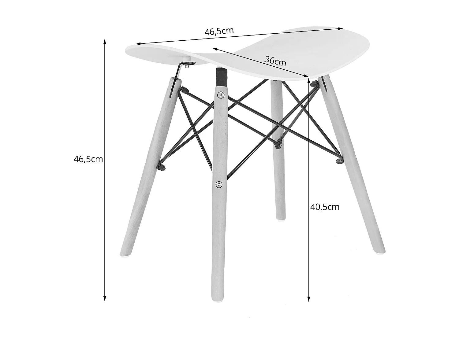 Valora CORFU Hocker, weiß, ergonomisches Design für die Küche (2 Stück)
