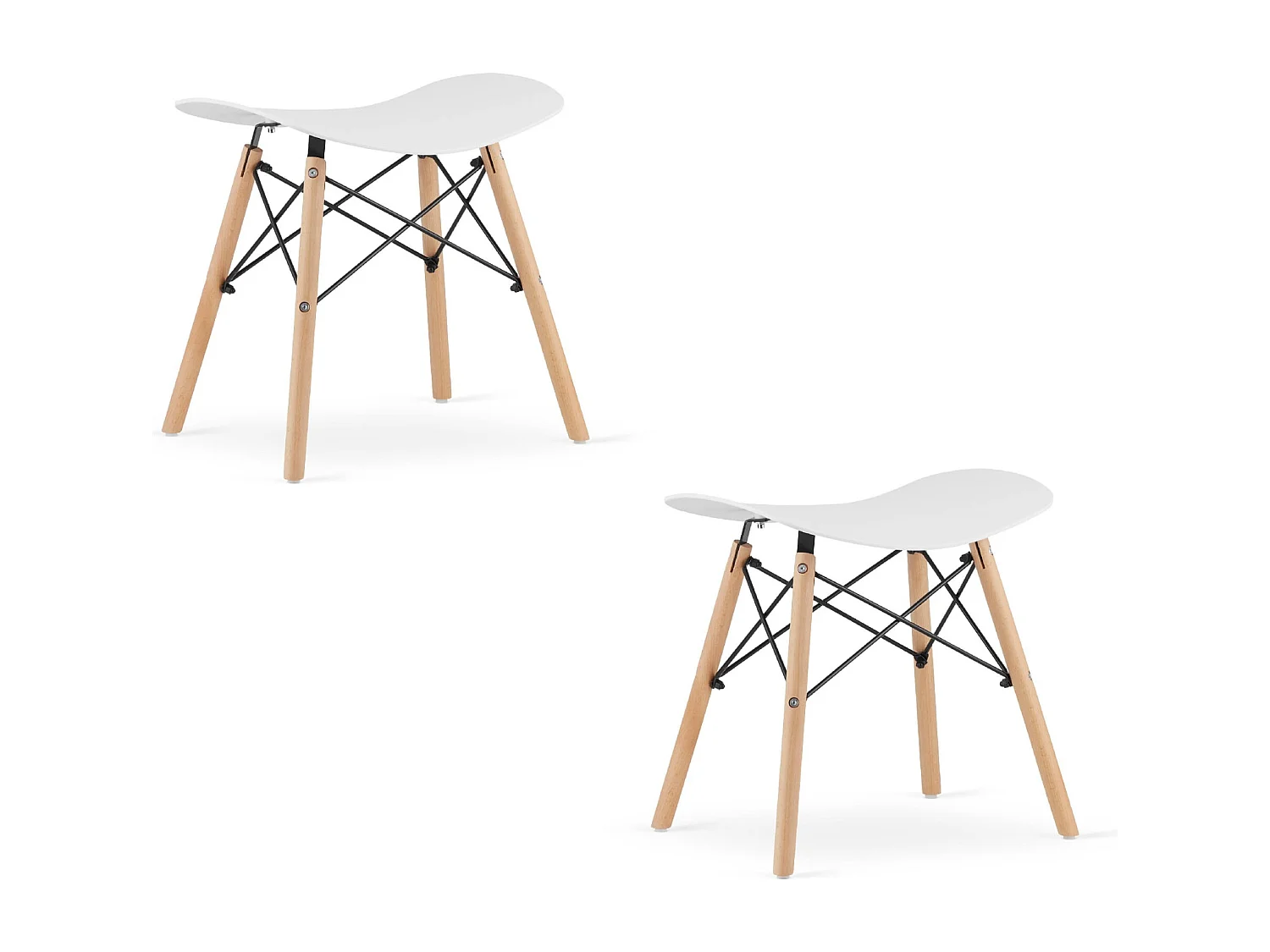 Tabouret Valora CORFU blanc, design ergonomique pour la cuisine (x2)