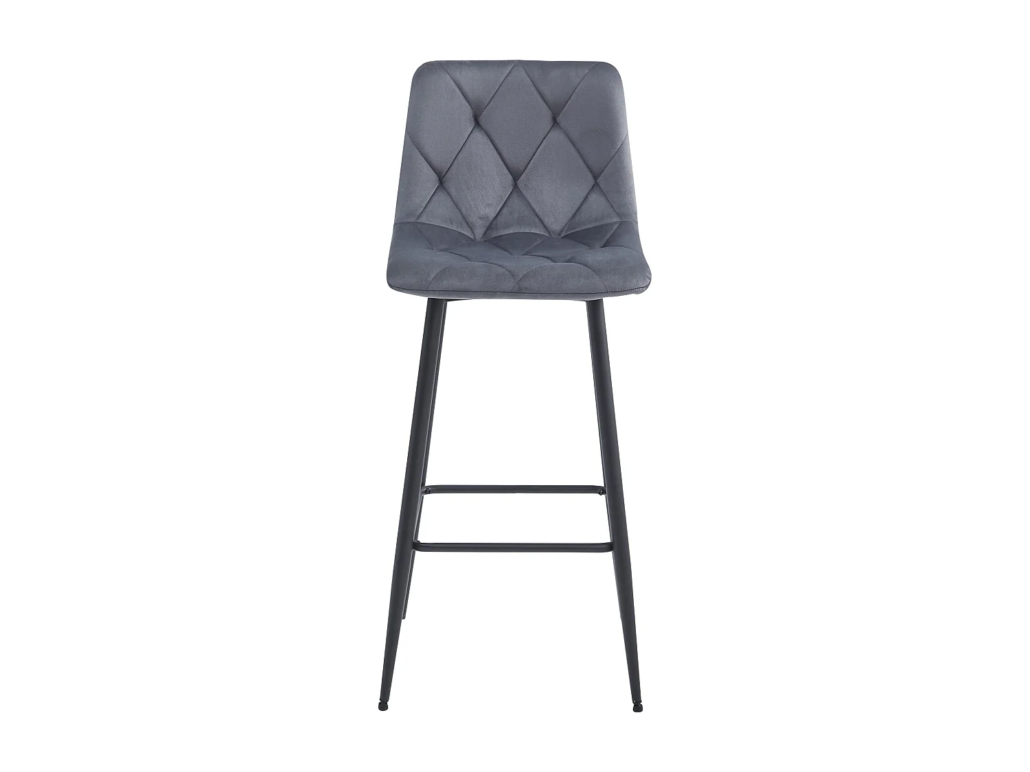 Tabouret Valora KODA, velours gris foncé, pieds noirs x3