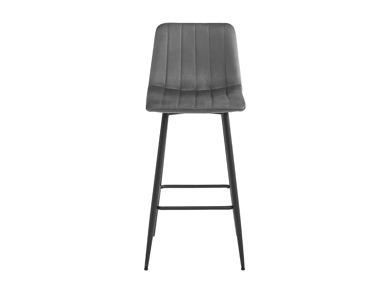 Valora POZZA Hocker, dunkelgrauer Samt, schwarze Beine, für die Küche (4er-Pack)