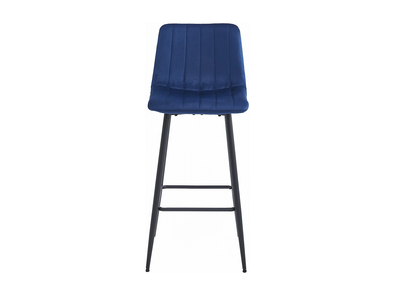 Tabouret Valora POZZA en velours bleu marine avec pieds noirs