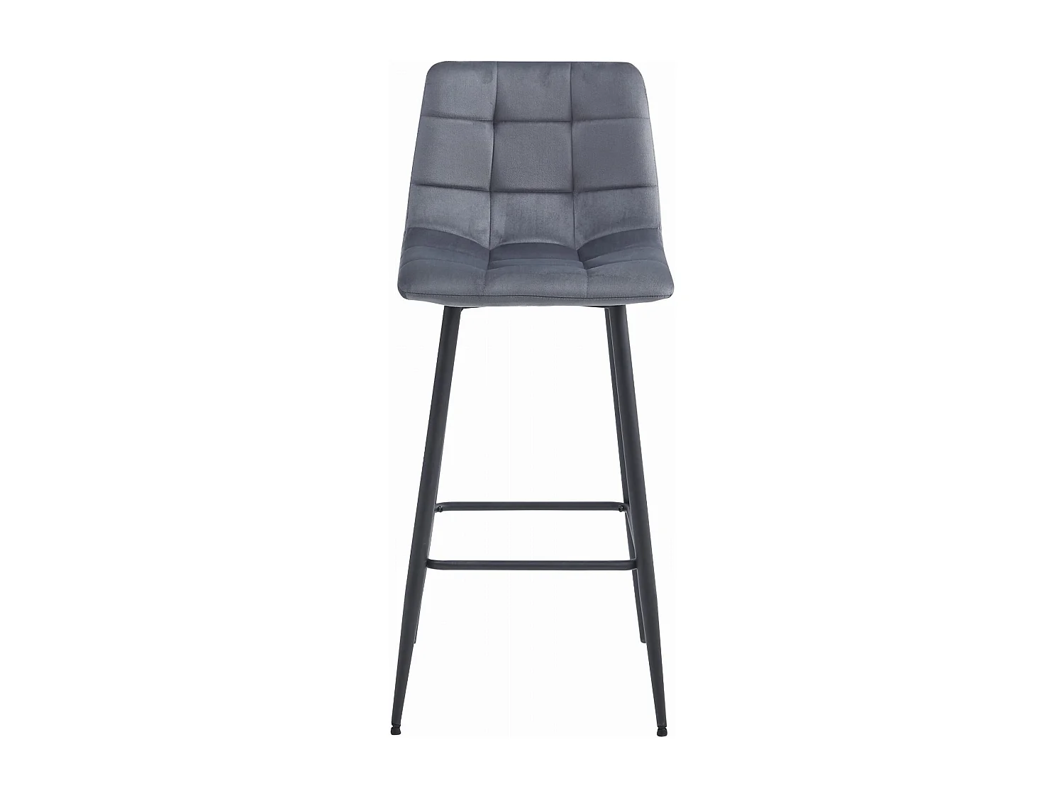 Tabouret Valora TEOTO en velours gris foncé, pieds noirs (x2)