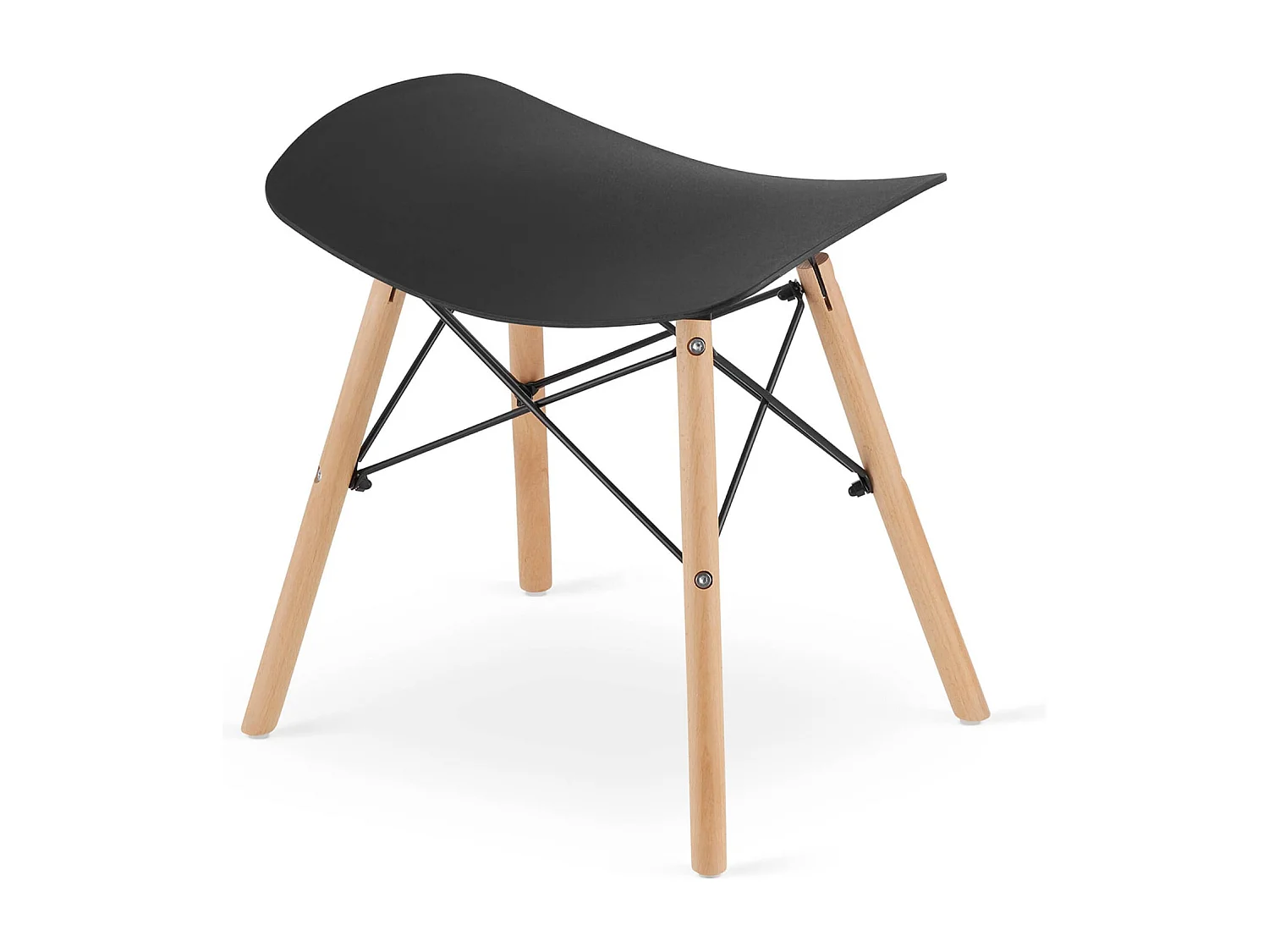 Tabouret Valora KORFU noir, design ergonomique pour la cuisine (x2)