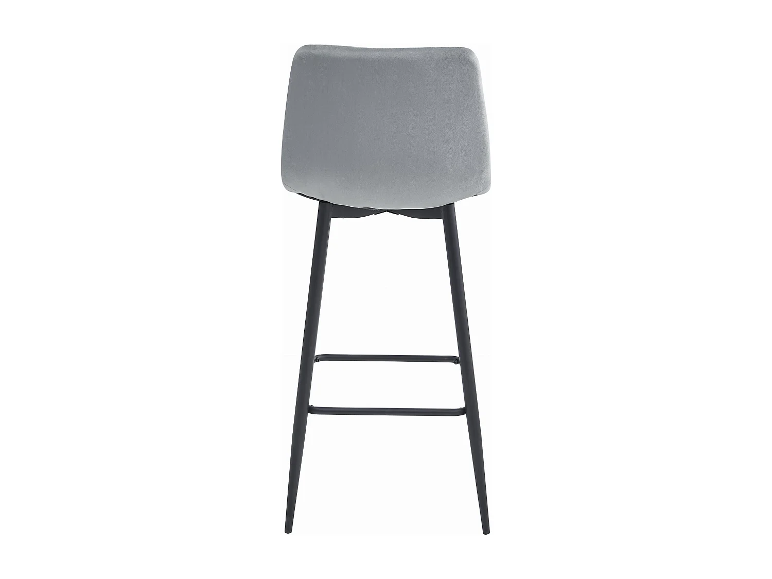 Tabouret Valora TEOTO en velours gris argenté, pieds noirs, pour cuisine (x4)