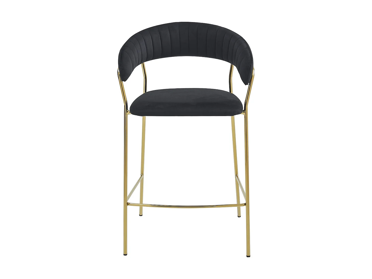 Stołek Valora BADIA z czarnym aksamitem i złotymi nogami do kuchni