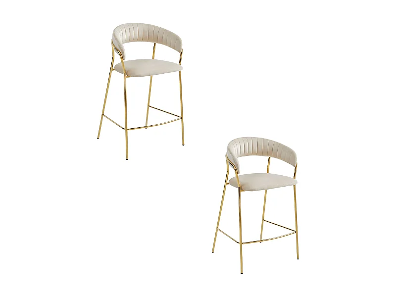 Valora BADIA Kruk Beige Fluweel Gouden Poten voor Keuken x2