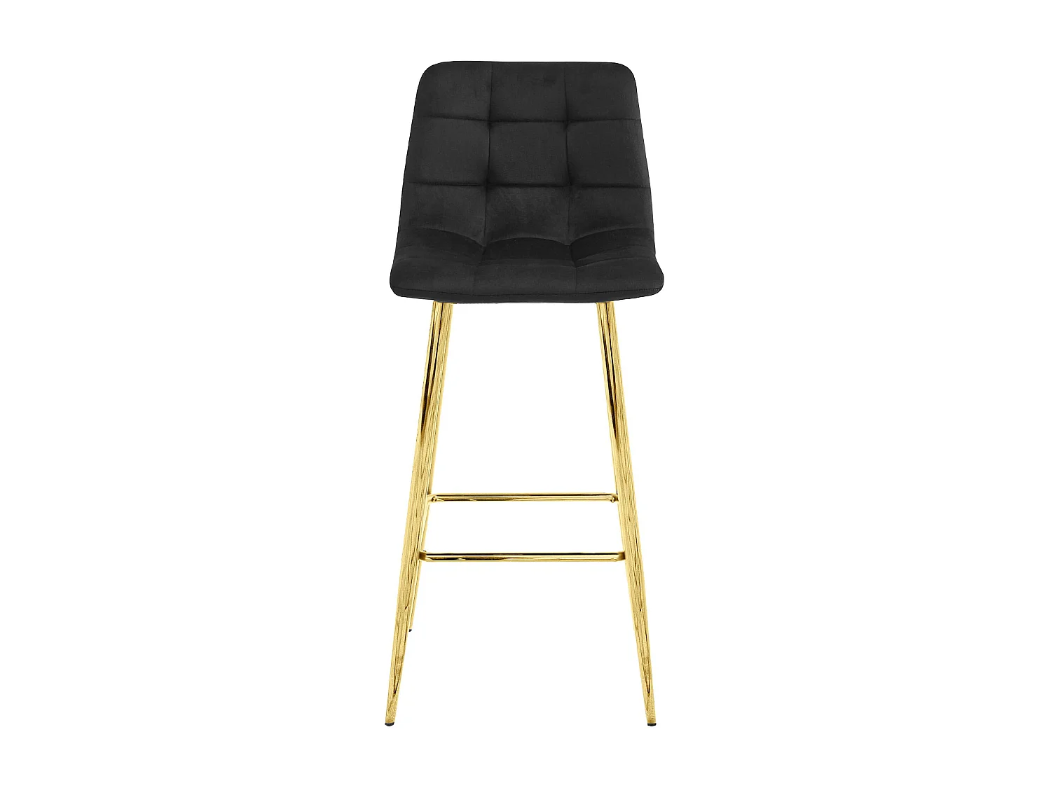 Valora TEOTO Hocker, schwarzer Samt, goldene Beine, modernes Design, 4er-Pack