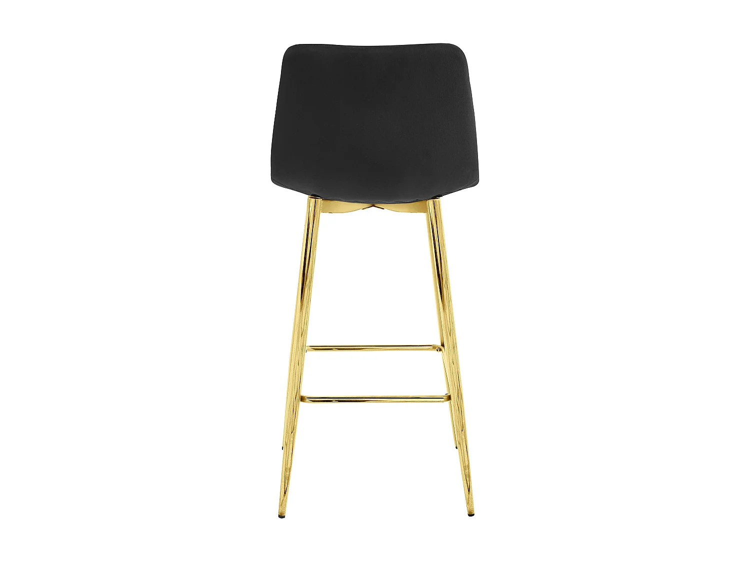 Tabouret Valora TEOTO en velours noir, pieds dorés, design moderne x4