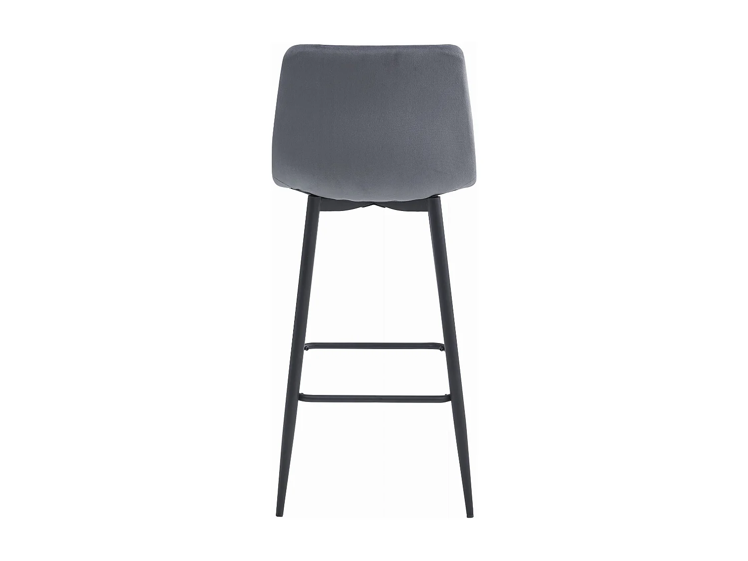 Tabouret Valora TEOTO en velours gris foncé avec pieds noirs pour cuisine (x4)