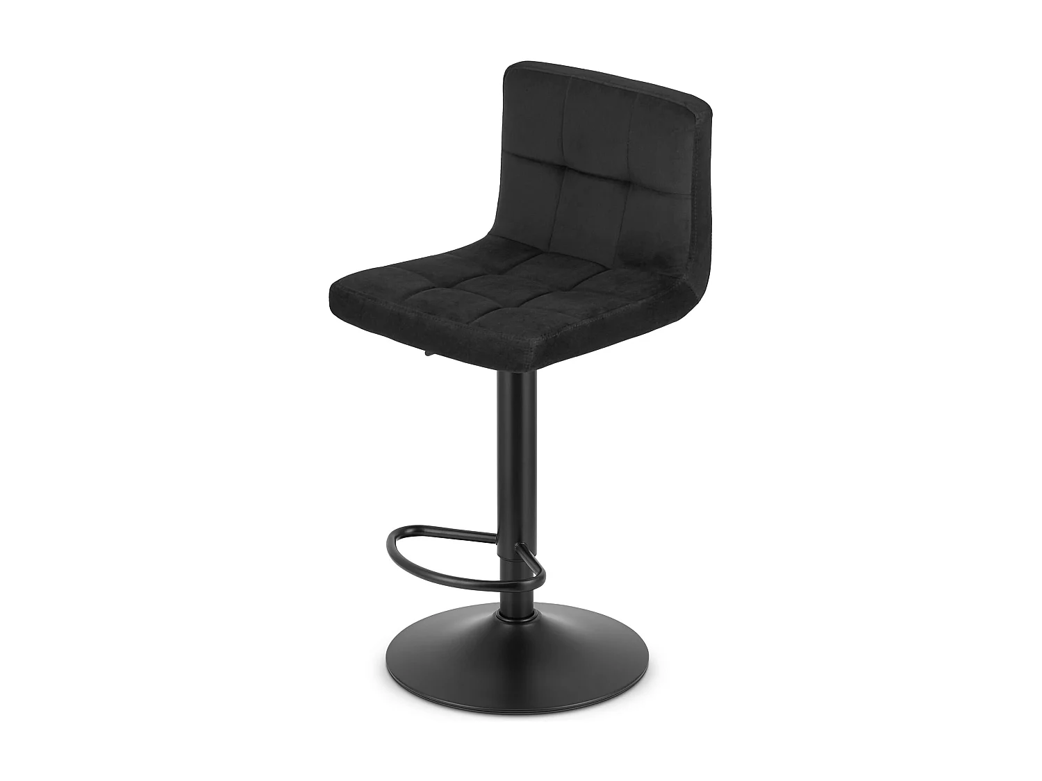 Tabouret pivotant Valora HAXU en velours noir réglable