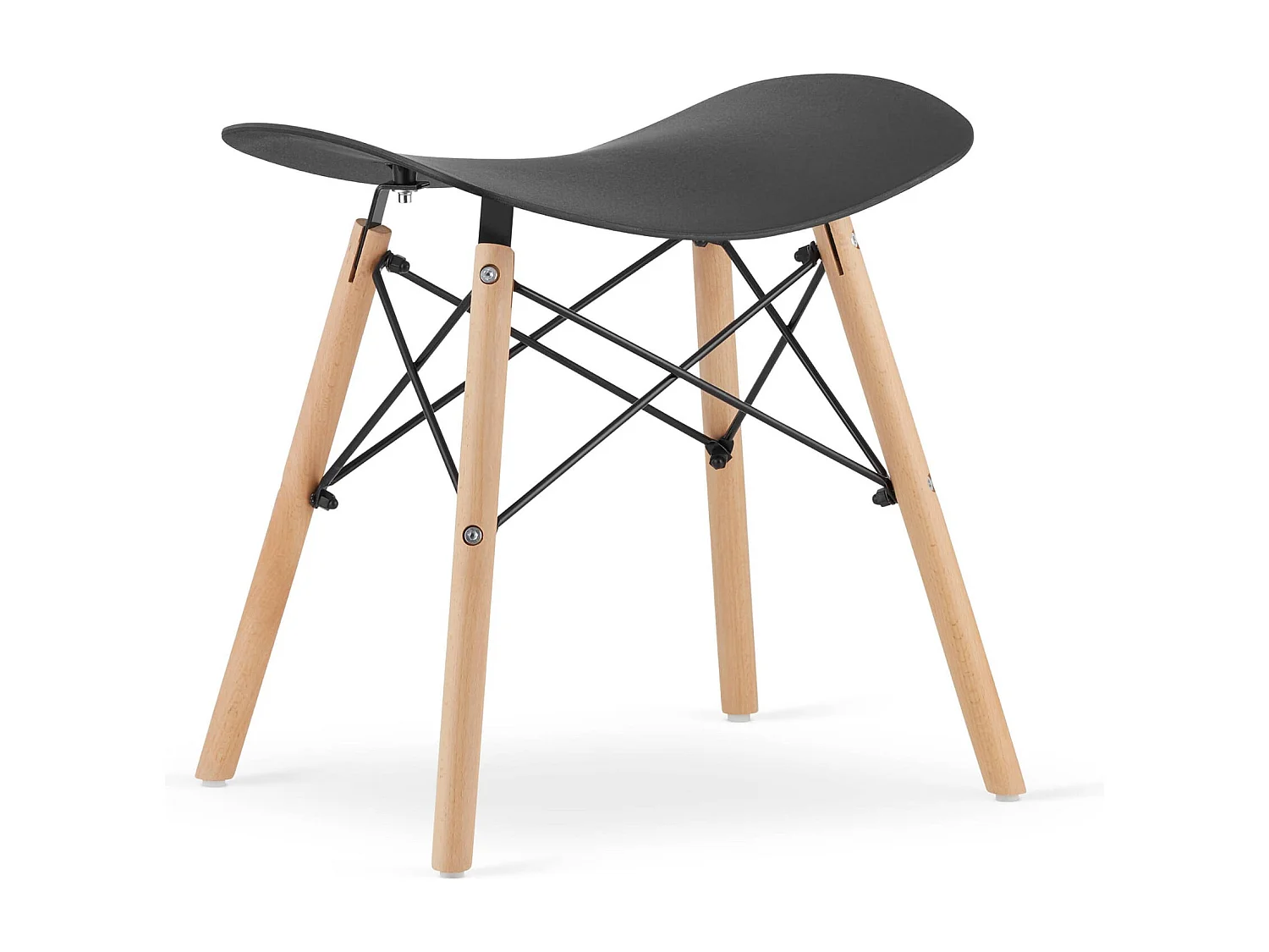 Tabouret Valora CORFU noir, design ergonomique pour la cuisine (x4)