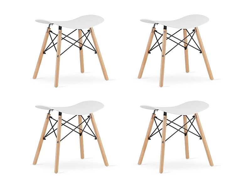 Tabouret Valora CORFU Blanc Design moderne et ergonomique x4