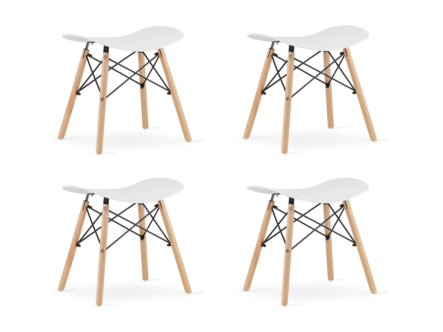 Tabouret Valora CORFU Blanc Design moderne et ergonomique x4