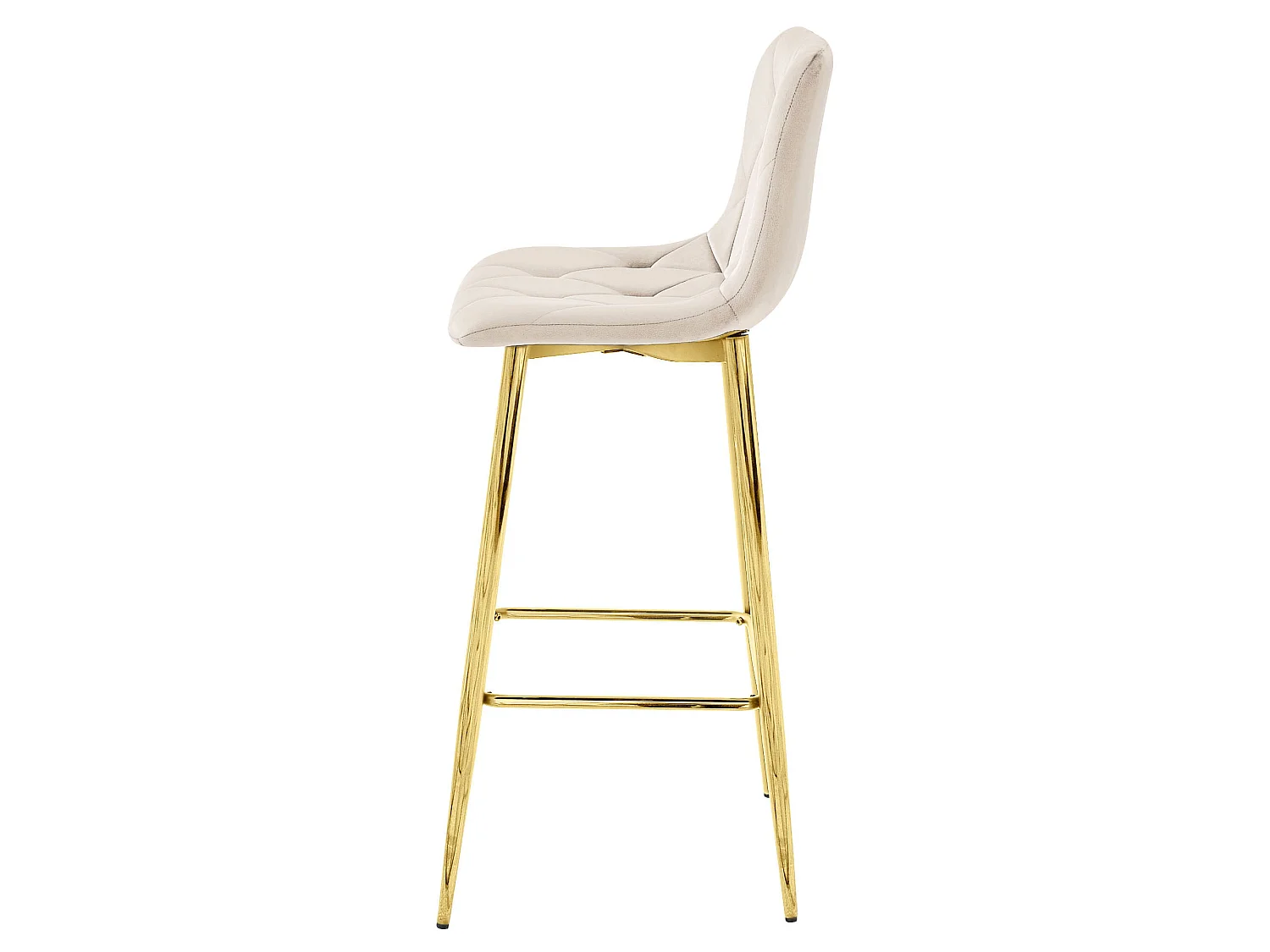 Valora KODA Hocker, beigefarbener Samt, goldene Beine, modernes Design