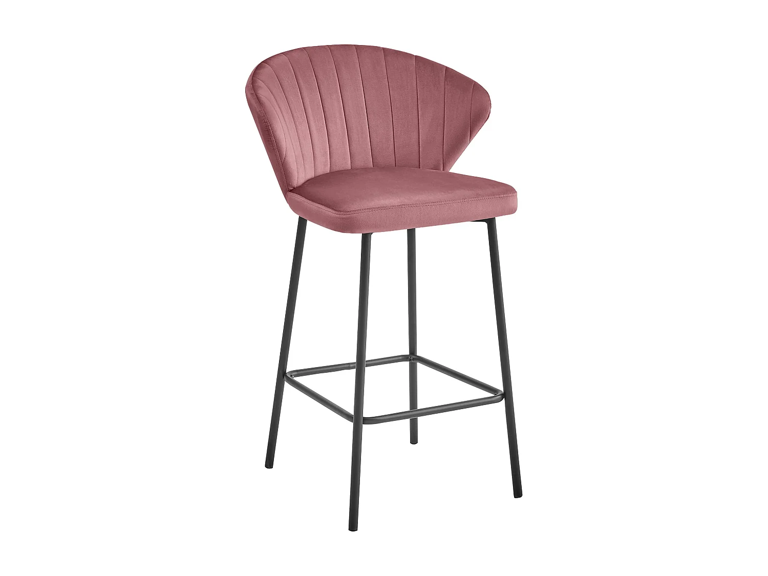 Sgabello Valora GATTA in velluto rosa scuro, design moderno per cucina x4