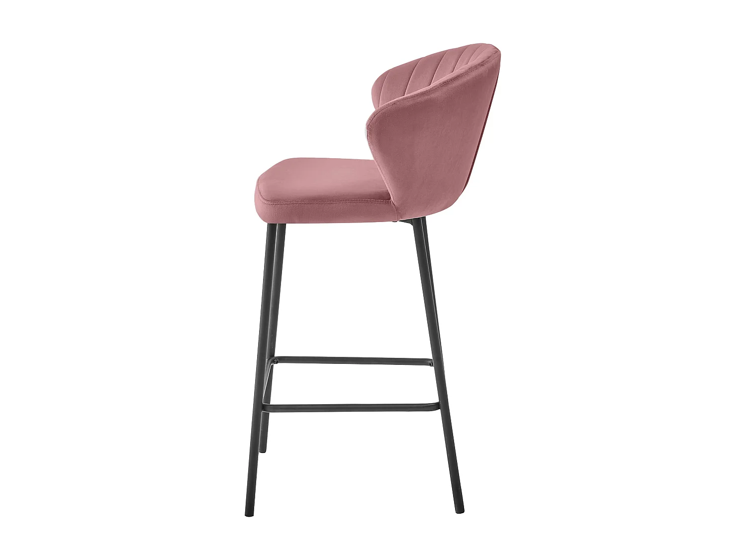 Sgabello Valora GATTA in velluto rosa scuro, design moderno per cucina x4