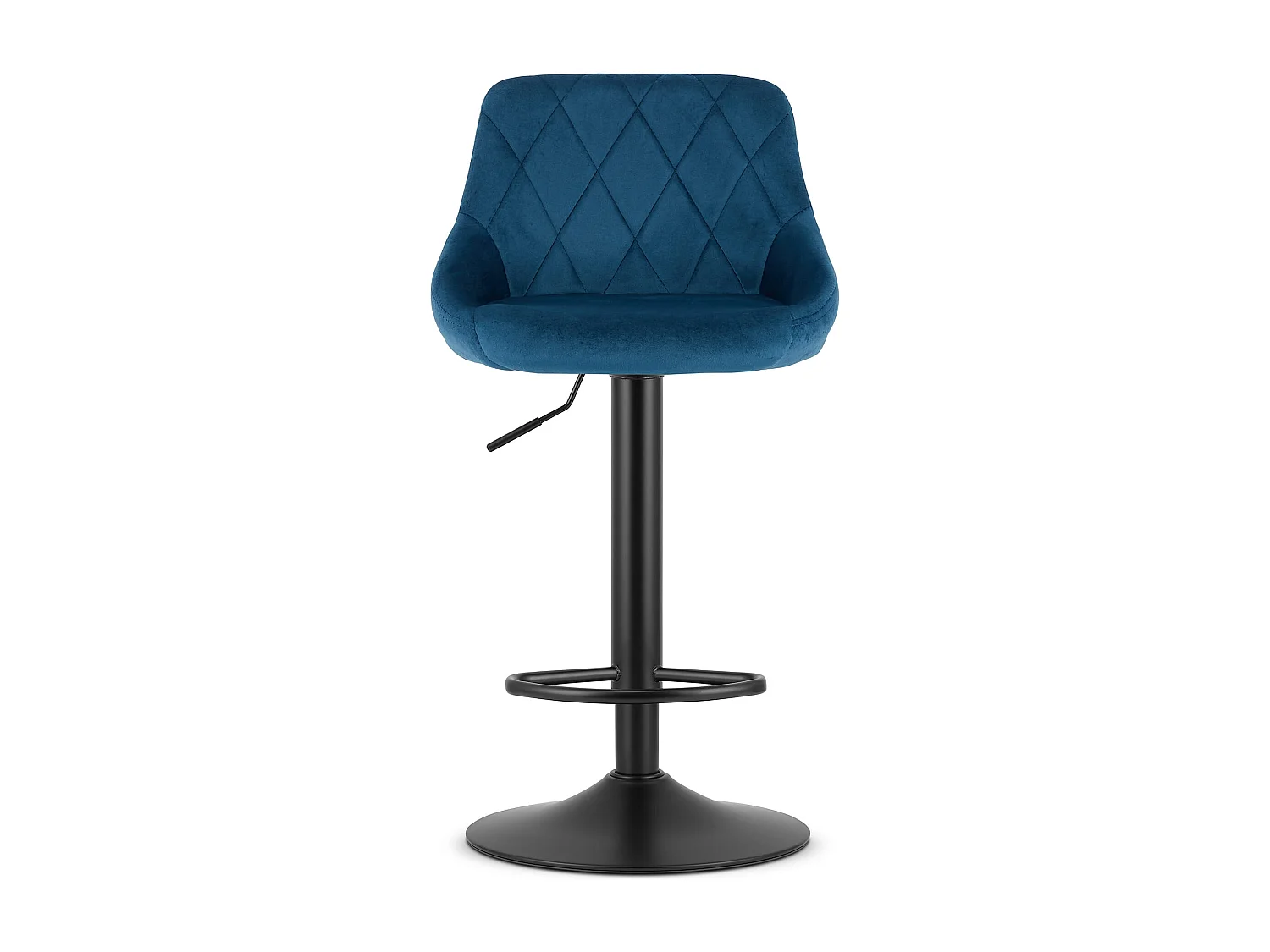 Tabouret pivotant Valora DAKA en velours bleu marine avec base noire