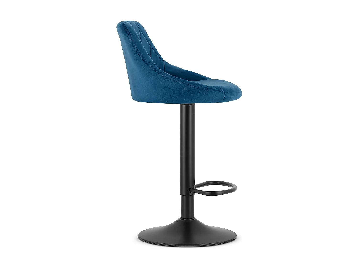 Tabouret pivotant Valora DAKA en velours bleu marine avec base noire