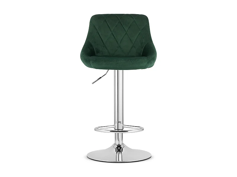 Tabouret pivotant Valora DAKA, velours vert, base chromée
